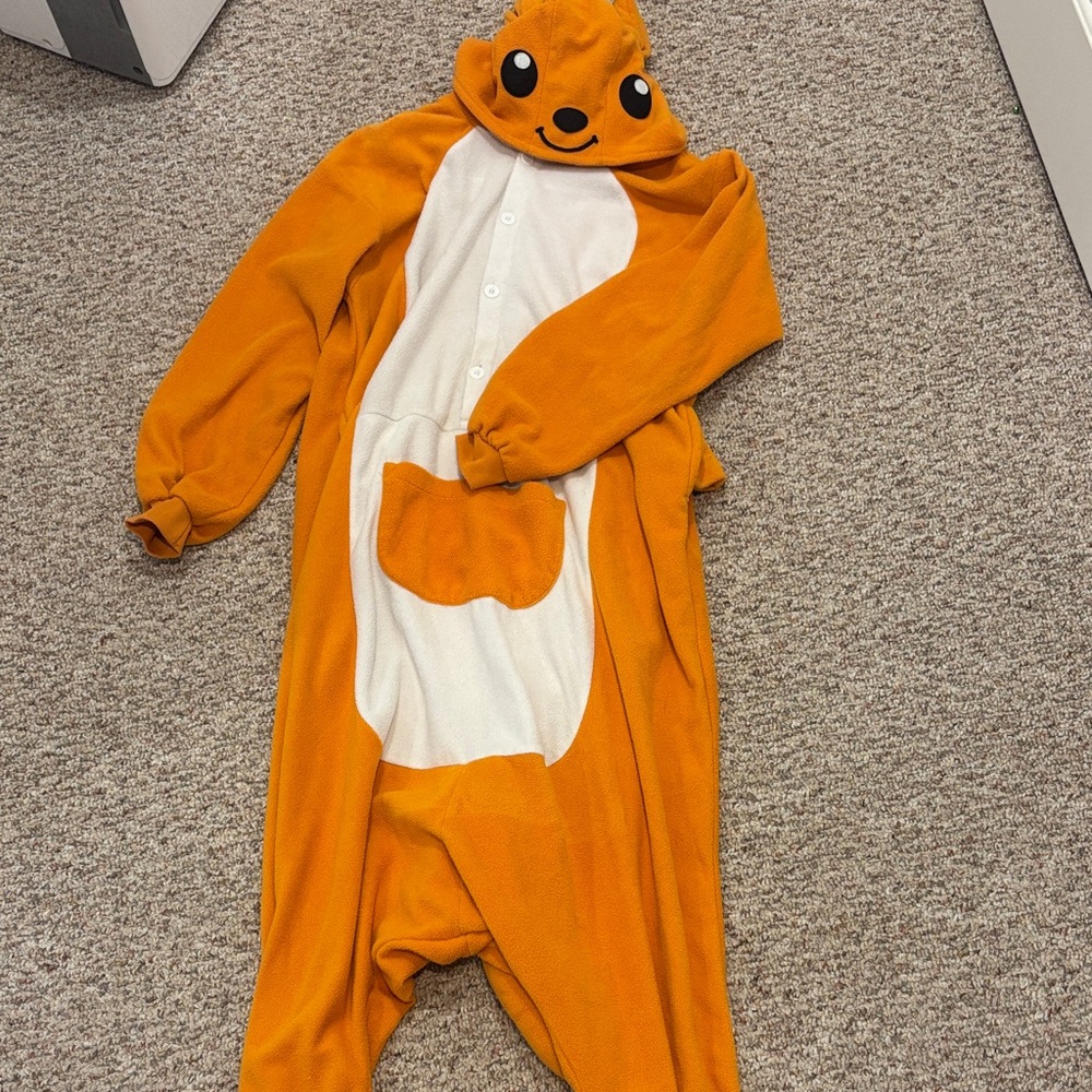 Playful Orange Kangaroo Women's Footie